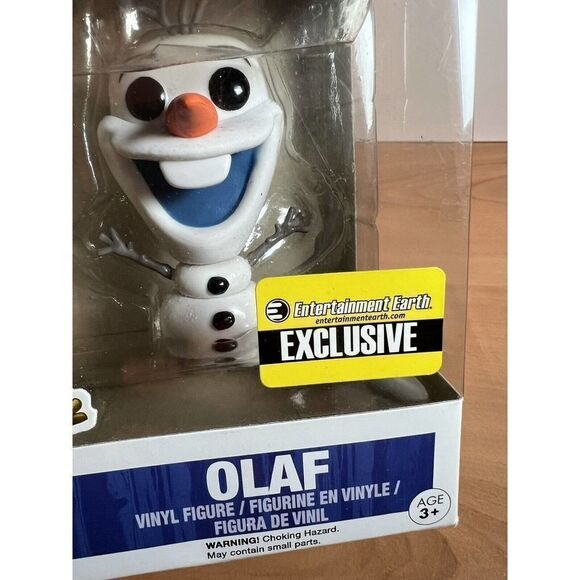 DISNEY FROZEN GLITTER OLAF THE SNOWMAN POP VINYL FIGURE - EE EXCLUSIVE Damaged - Picture 8 of 9